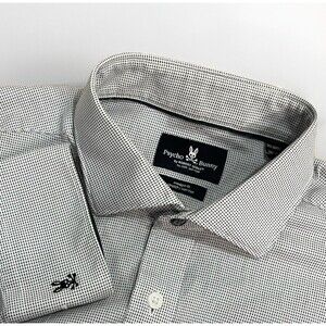 Psycho Bunny Men Button Up Shirt Medium 15.5 32 33 Long Sleeve Stretch Non-Iron